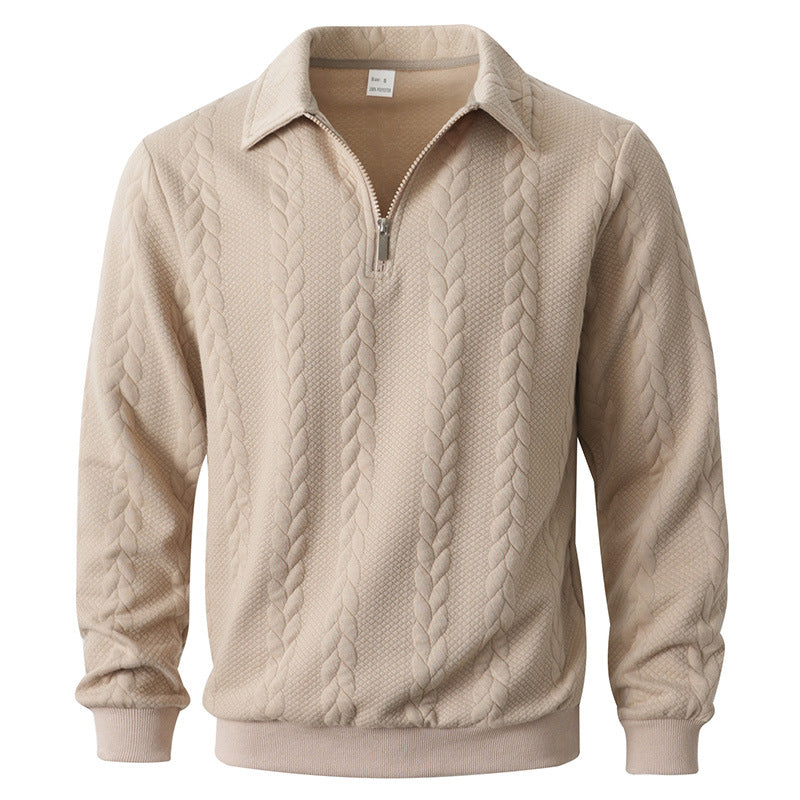 Ethan - Textured Quarter-Zip Polo