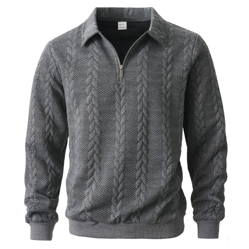 Ethan - Textured Quarter-Zip Polo