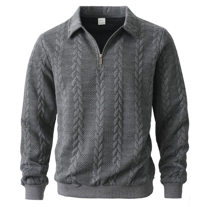 Ethan - Textured Quarter-Zip Polo
