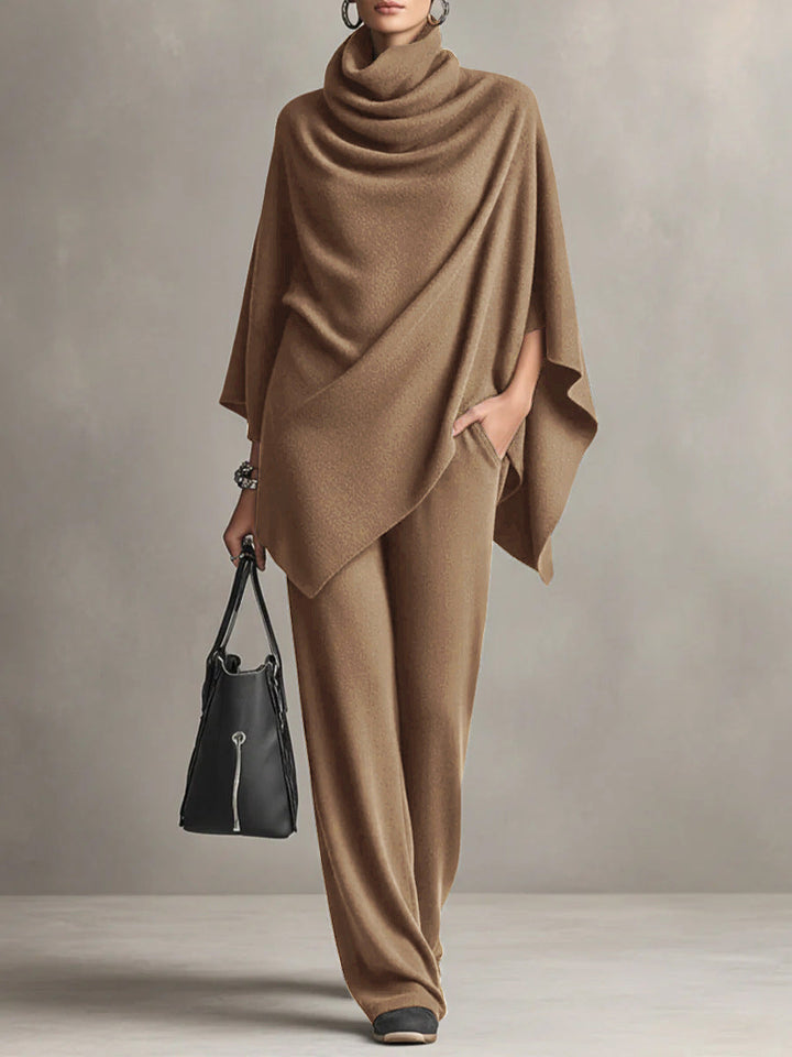 Renai - Soft-Touch Draped Two-Piece Set