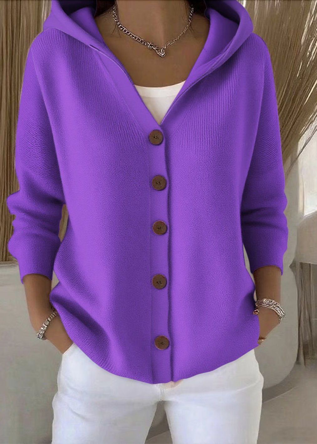 Alsira - Soft-Touch Hooded Cardigan
