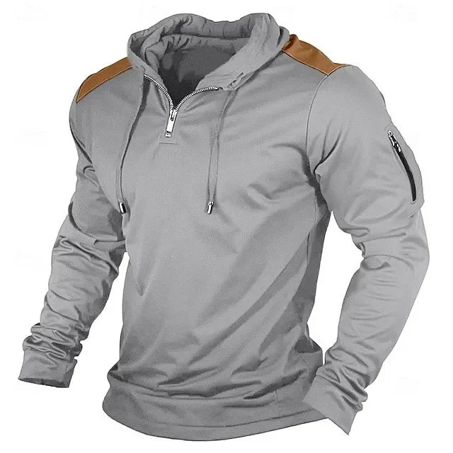 Carter - Contrast Shoulder Half Zip Hoodie