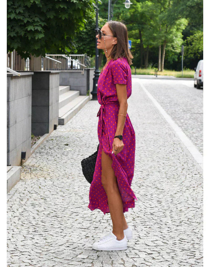 Zayvia - Soft-Touch Sculpting V-Neck Dress