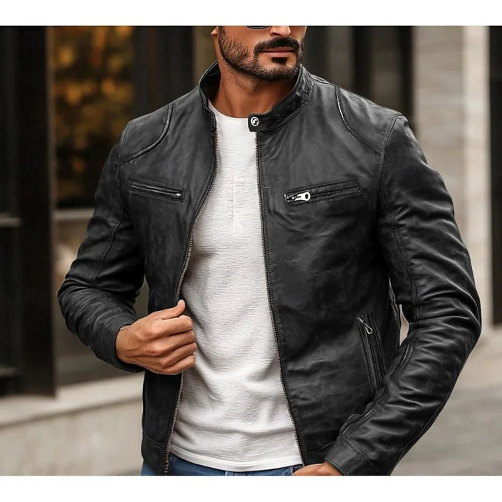 Lorcan - Biker Style Zip Up Jacket