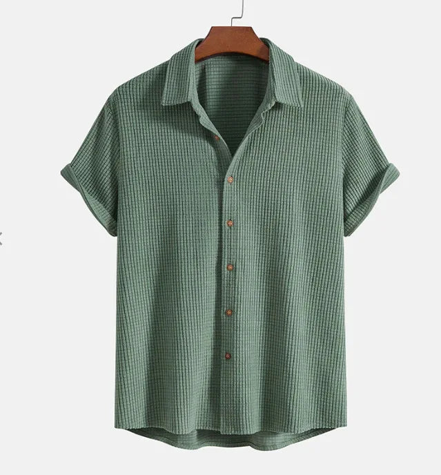 Jorvian - Textured Summer Shirt & Shorts Set