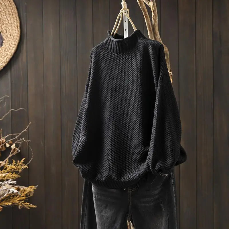 Oriane - Textured Mock-Neck Sweater