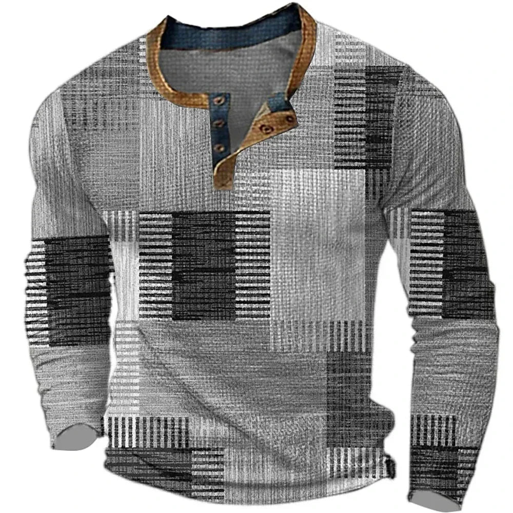 Soreth - Soft-Touch Patchwork Long Sleeve Shirt