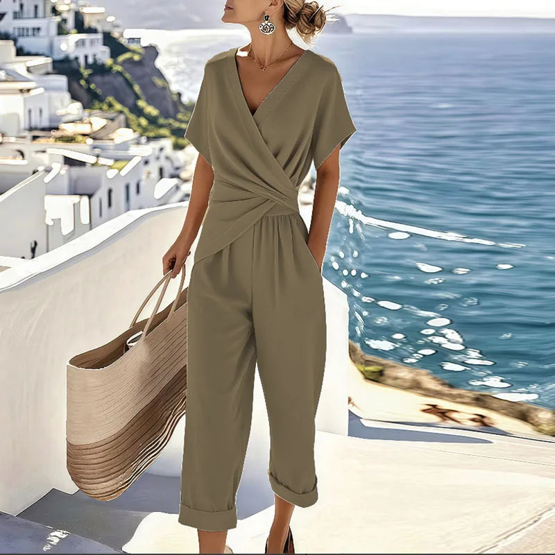 Ziora - Soft-Touch Wrap Shorts Set