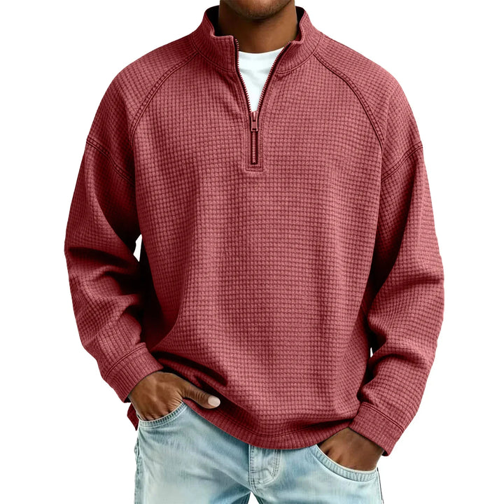 Jude - Textured Waffle-Knit Sweatshirt