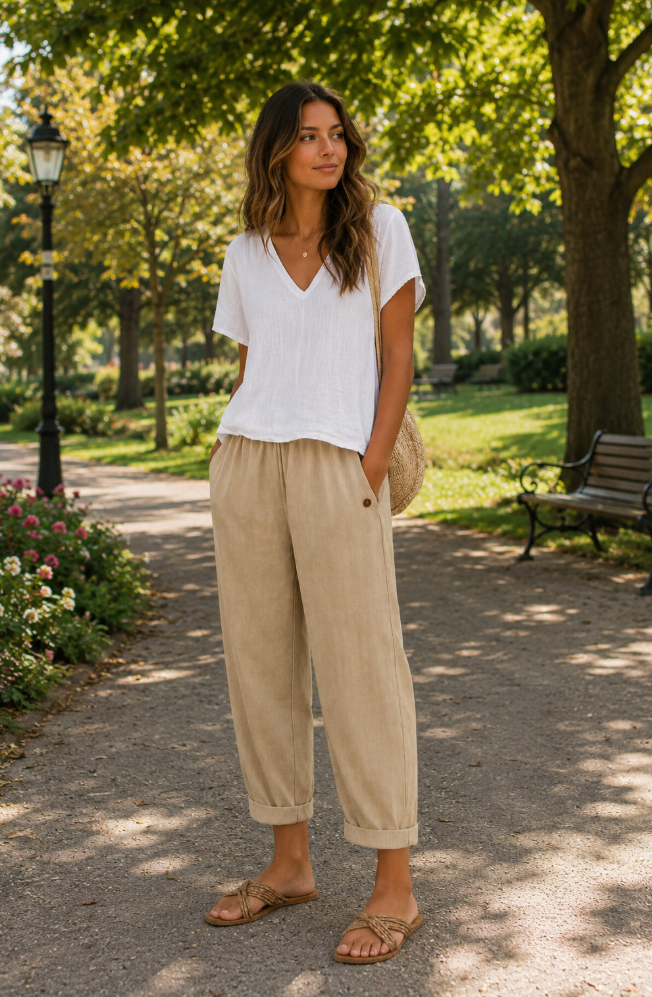 Desirae - Breezy Linen Trousers