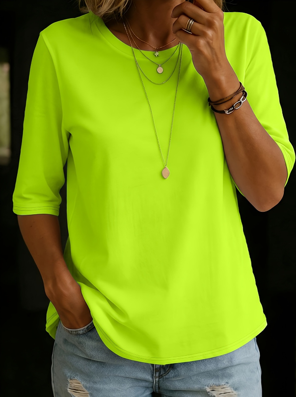 Isara - Soft-Touch Mid-Sleeve T-Shirt