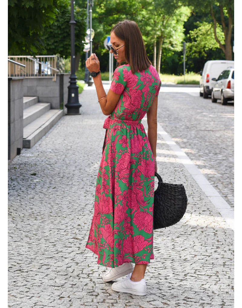 Zayvia - Soft-Touch Sculpting V-Neck Dress