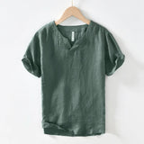 Hynara - Breezy Linen V-Neck Shirt