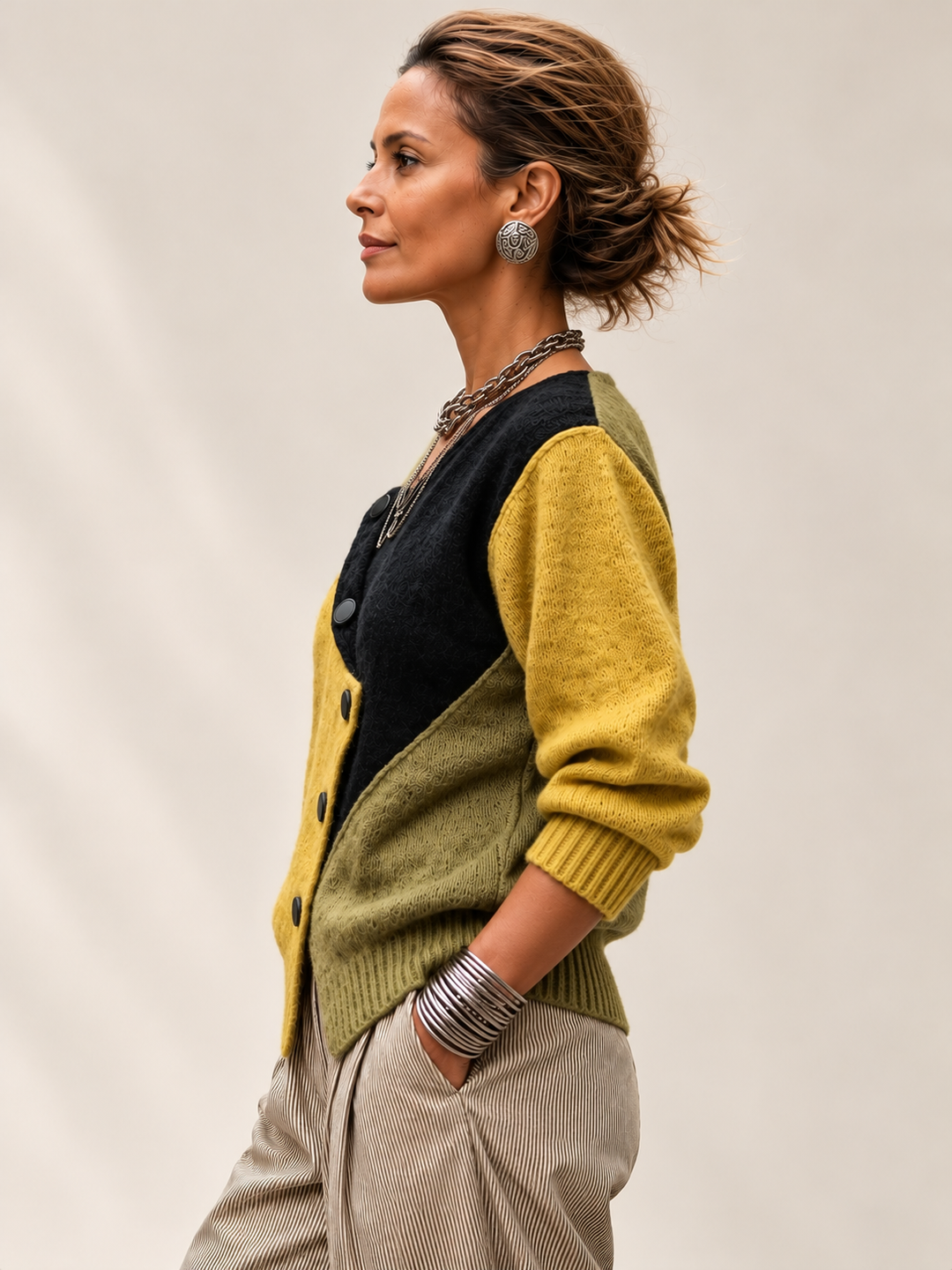 Ismay - Asymmetric Button-Front Cardigan