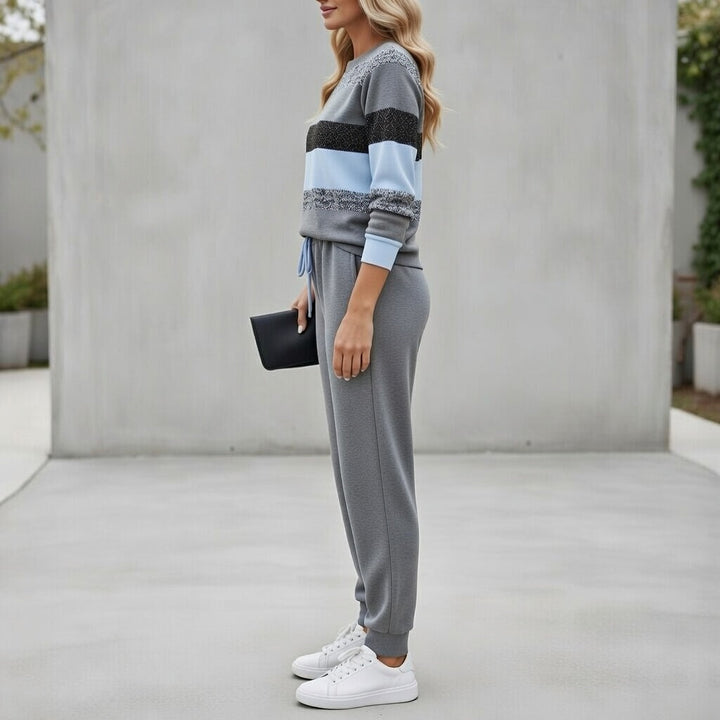 Fabiola - Soft-Touch Striped Lounge Set