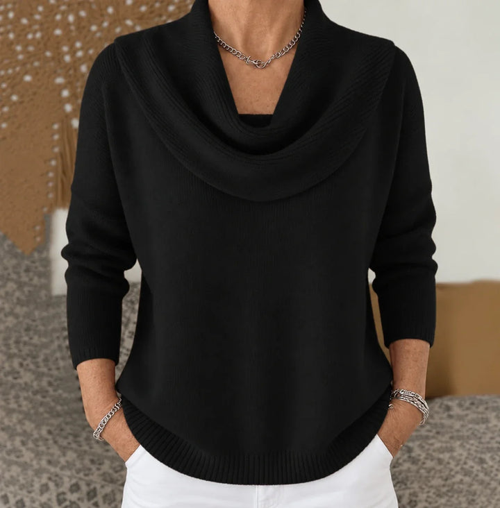 Esti - Soft-Touch Draped-Neck Jumper