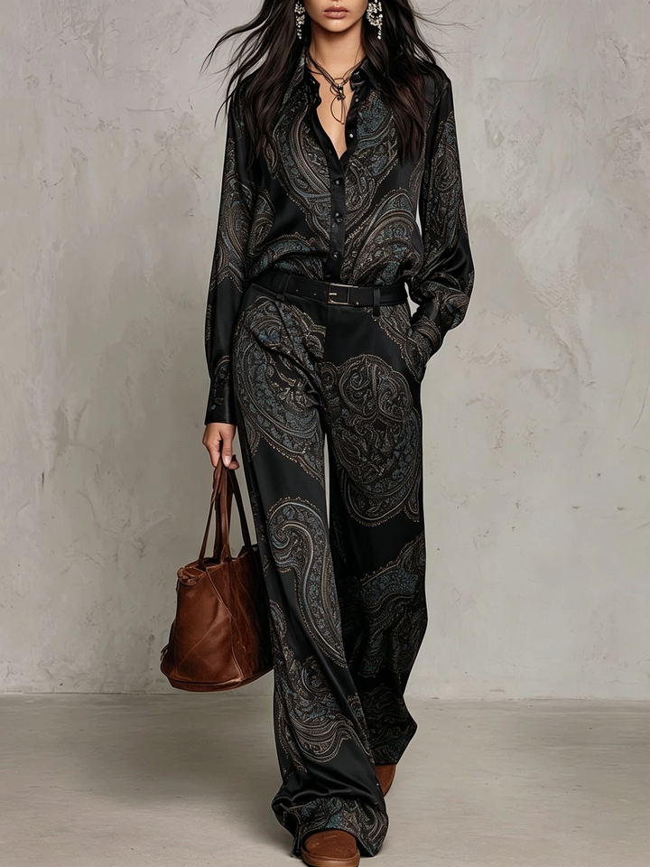 Lorelei - Silky Paisley Two-Piece Set