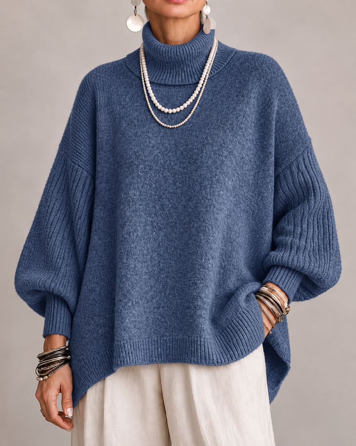 Aislin - Oversized Turtleneck Knit Sweater