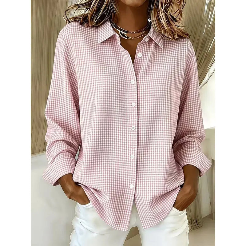 Illyssia - Classic Gingham Button Blouse