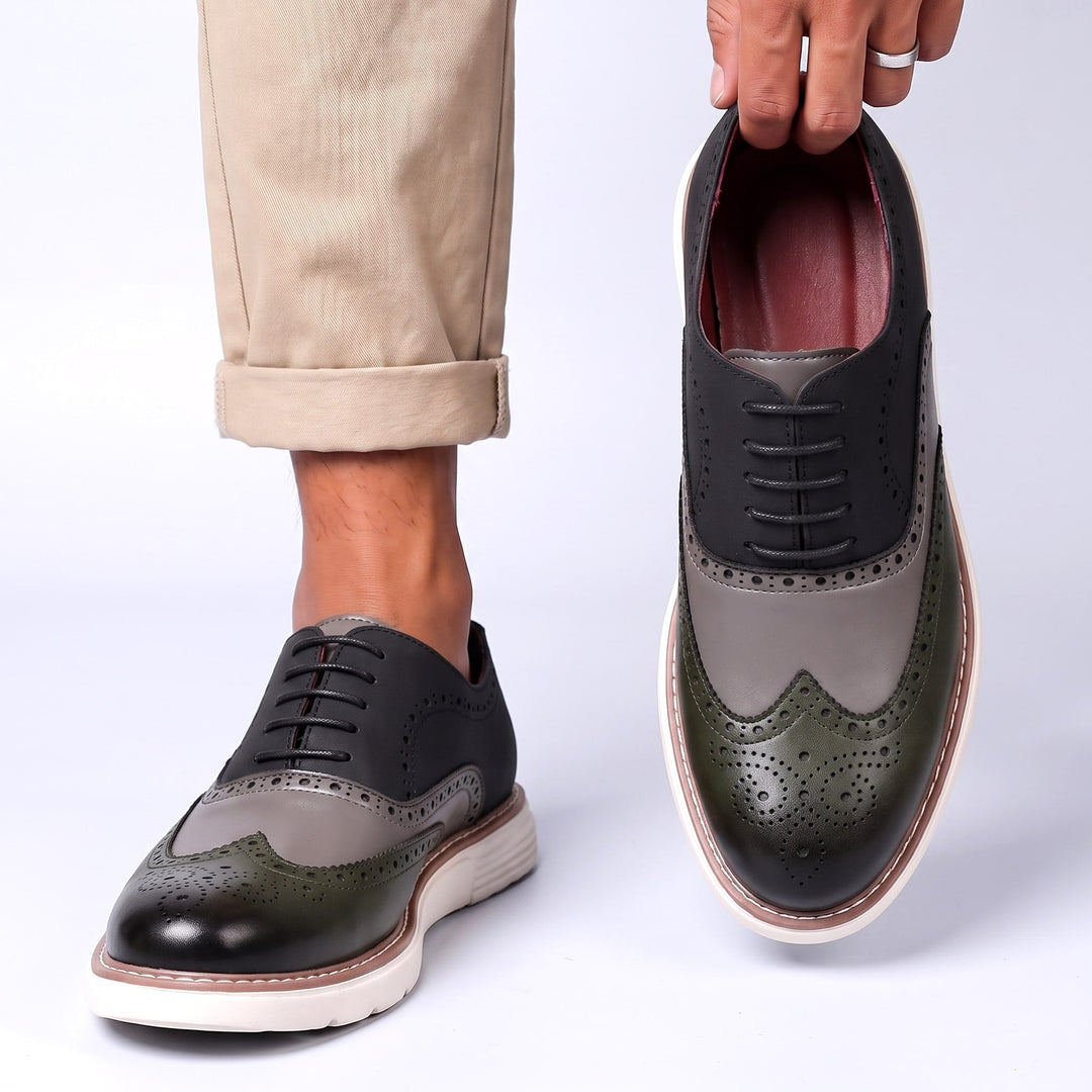Adwin - Polished Two-Tone Oxford Shoes