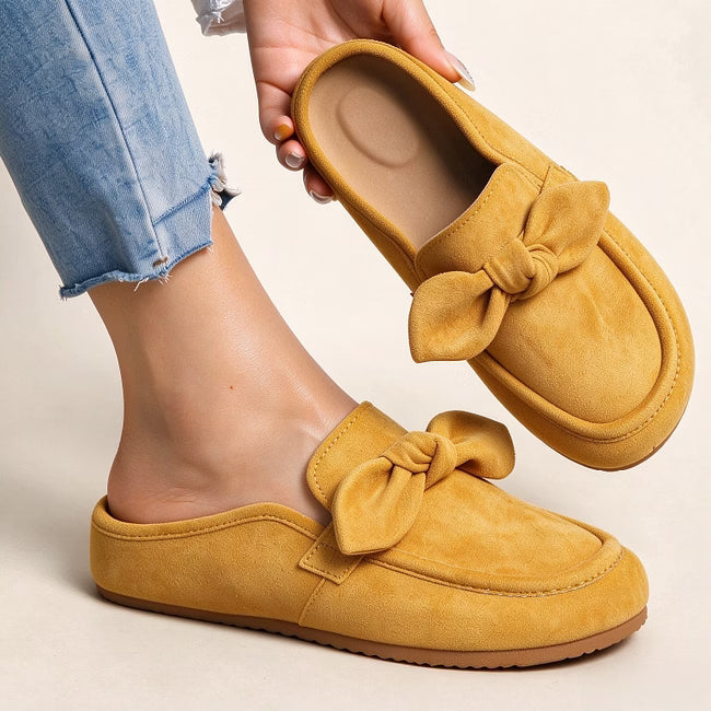 Neryssa - Soft Feel Bow Detail Mule Shoes
