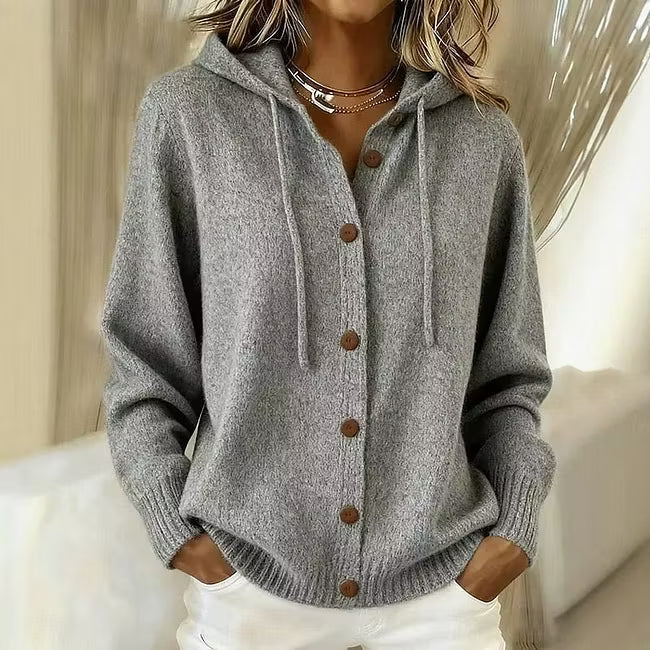 Bell - Relaxed Button Front Hooded Cardigan