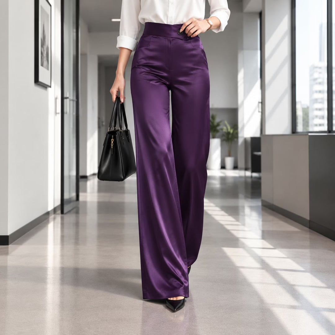 Anouk - Elegant High Waist Wide Leg Trousers