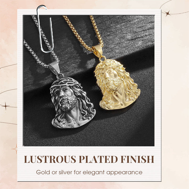 Sairo - Jesus Head Pendant Necklace