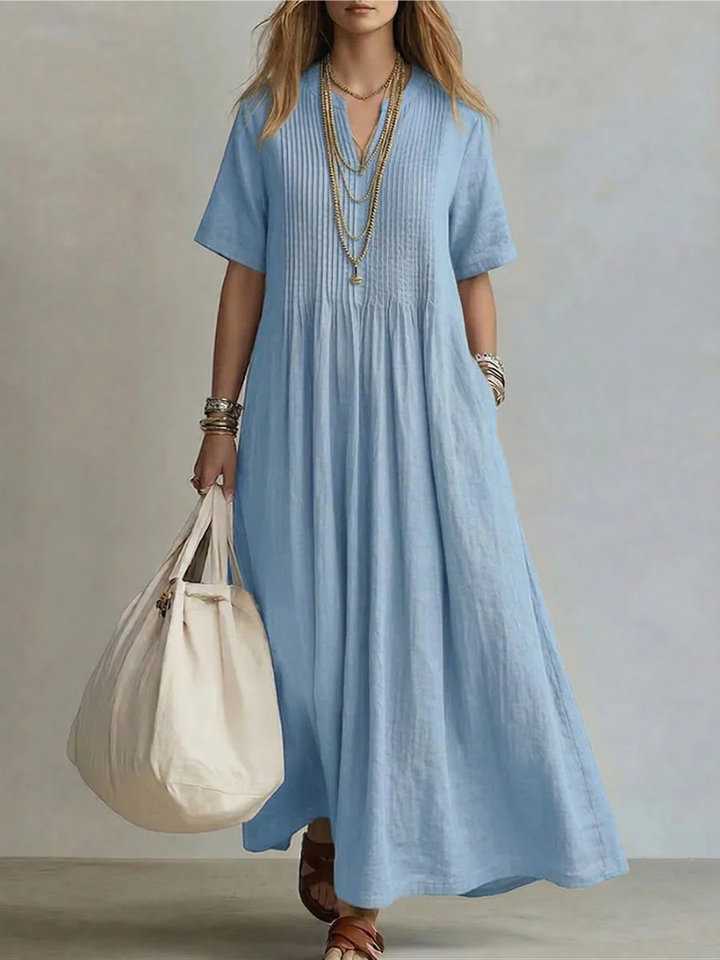 Maira - Soft-Touch V-Neck Maxi Dress