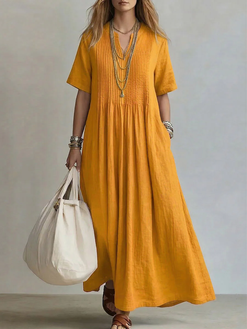 Maira - Soft-Touch V-Neck Maxi Dress