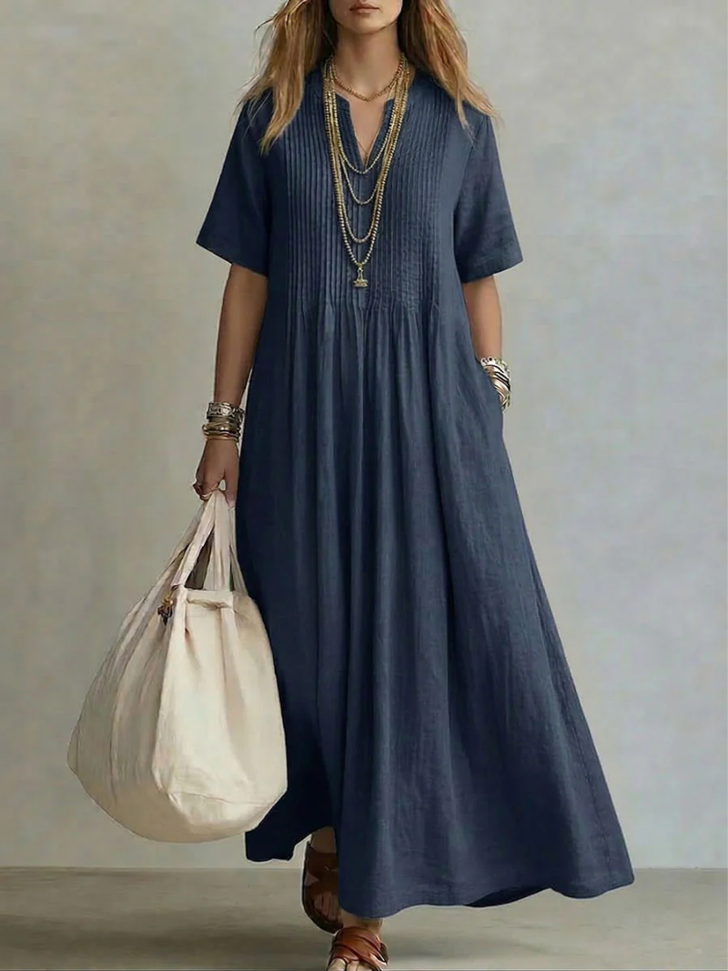 Maira - Soft-Touch V-Neck Maxi Dress
