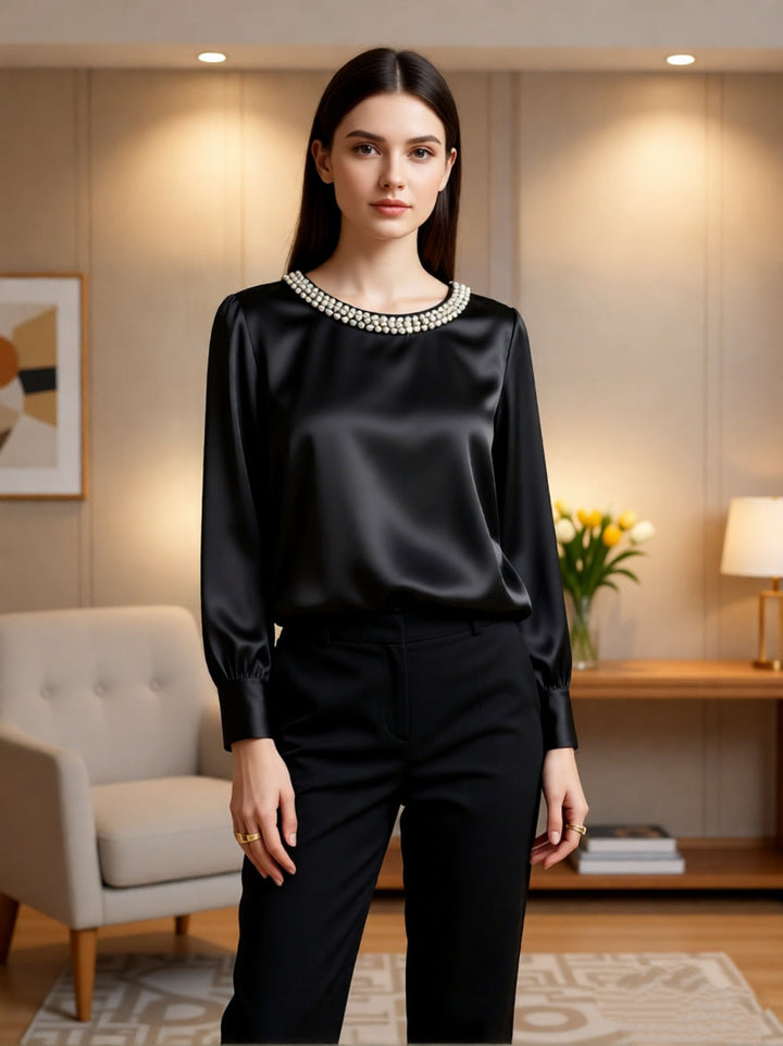 Avara - Elegant Pearl Blouse
