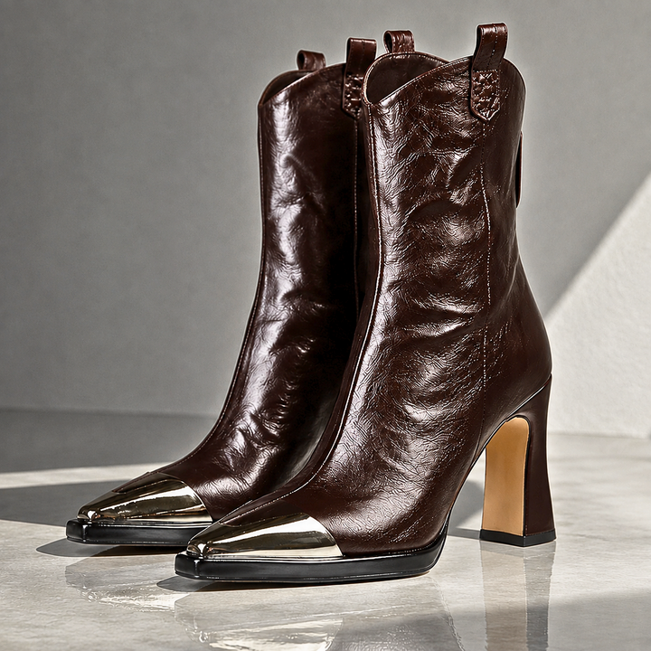 Farida - Premium Pointed-Toe Ankle Boots