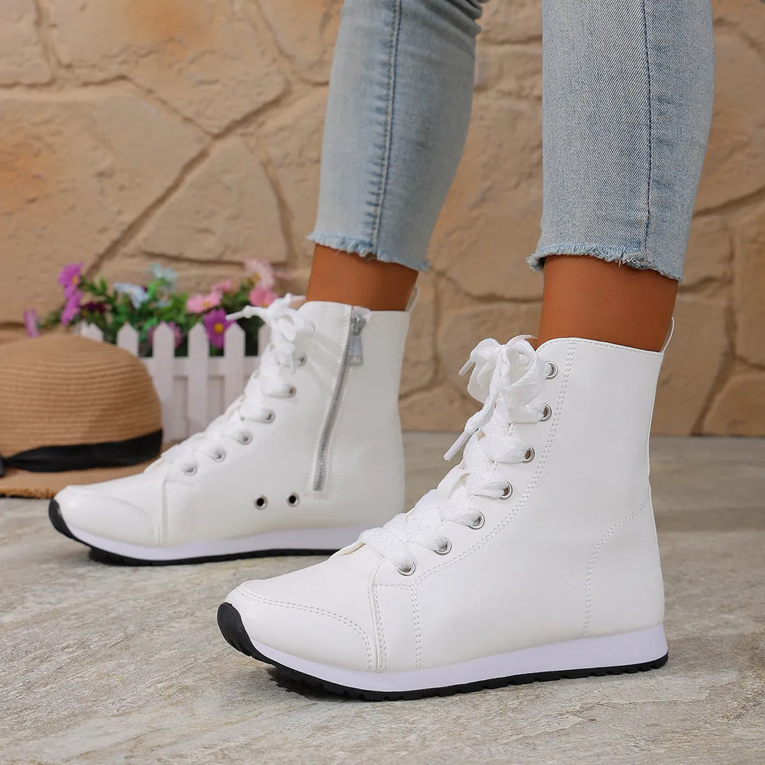 Deloriane - Casual Lace Up Ankle Boots