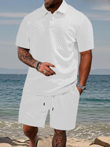 Niall - Textured Polo & Shorts Set