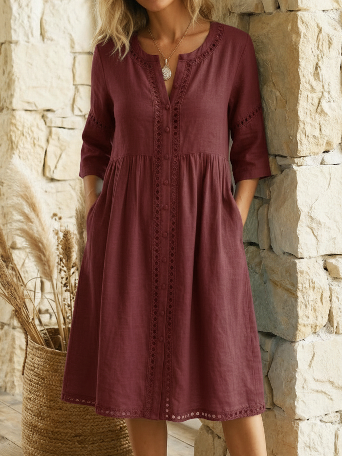 Harlow - Premium Linen Midi Dress