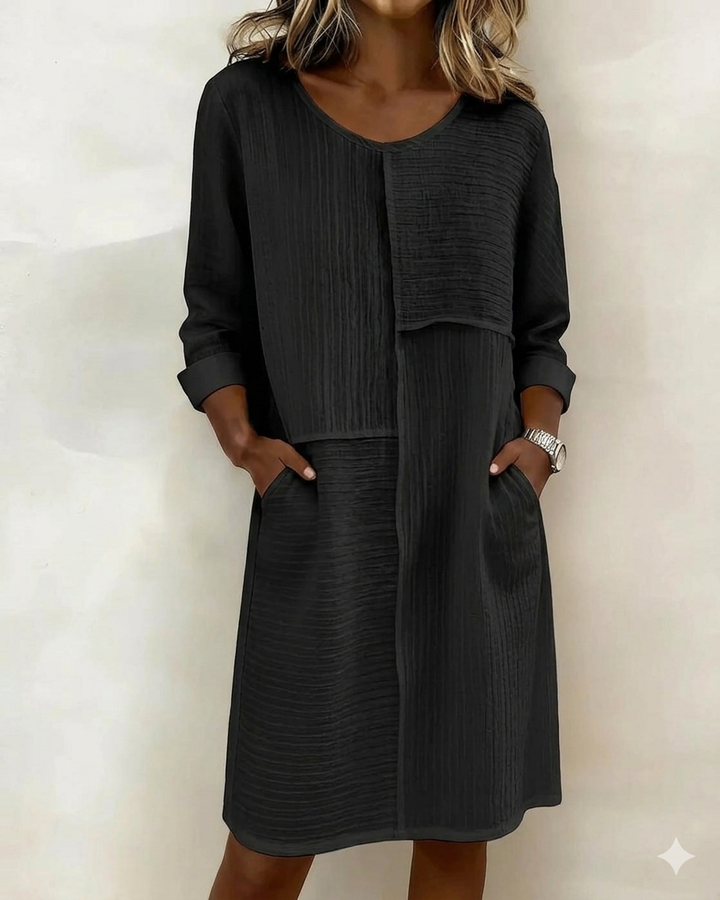 Taryn - Soft-Touch Long Sleeve Shift Dress