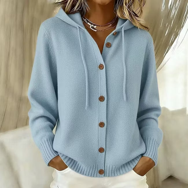 Bell - Relaxed Button Front Hooded Cardigan