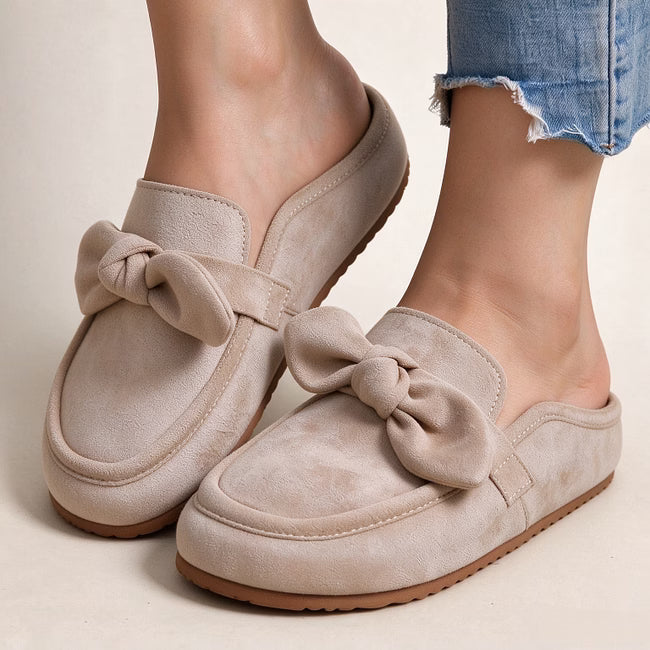 Neryssa - Soft Feel Bow Detail Mule Shoes