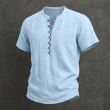 Fulton - Premium Linen Short-Sleeve Band-Collar Shirt