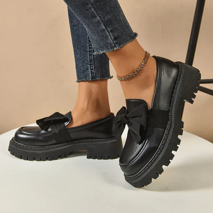 Eliza - Lustrous Platform Loafers