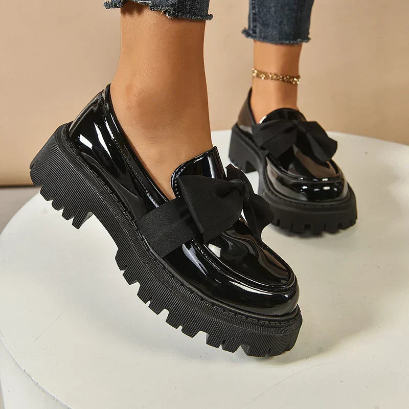Eliza - Lustrous Platform Loafers