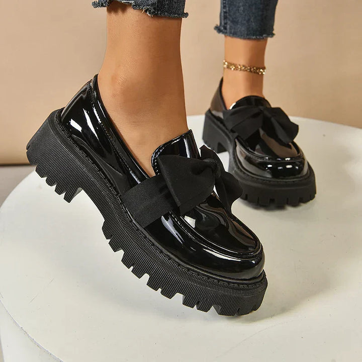 Eliza - Lustrous Platform Loafers