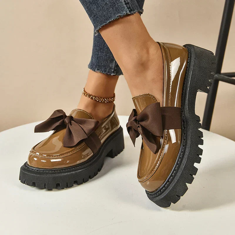 Eliza - Lustrous Platform Loafers