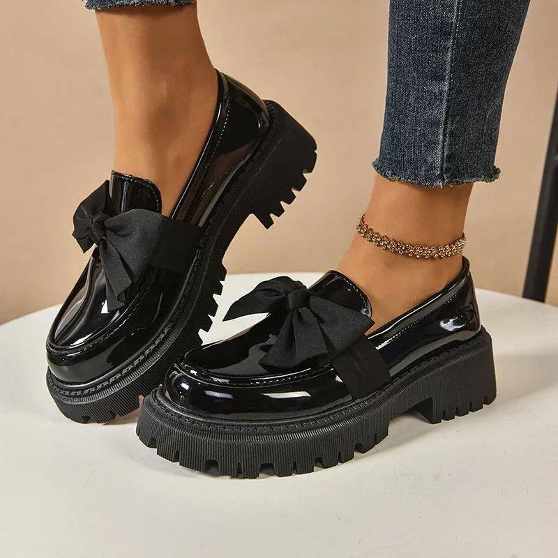 Eliza - Lustrous Platform Loafers