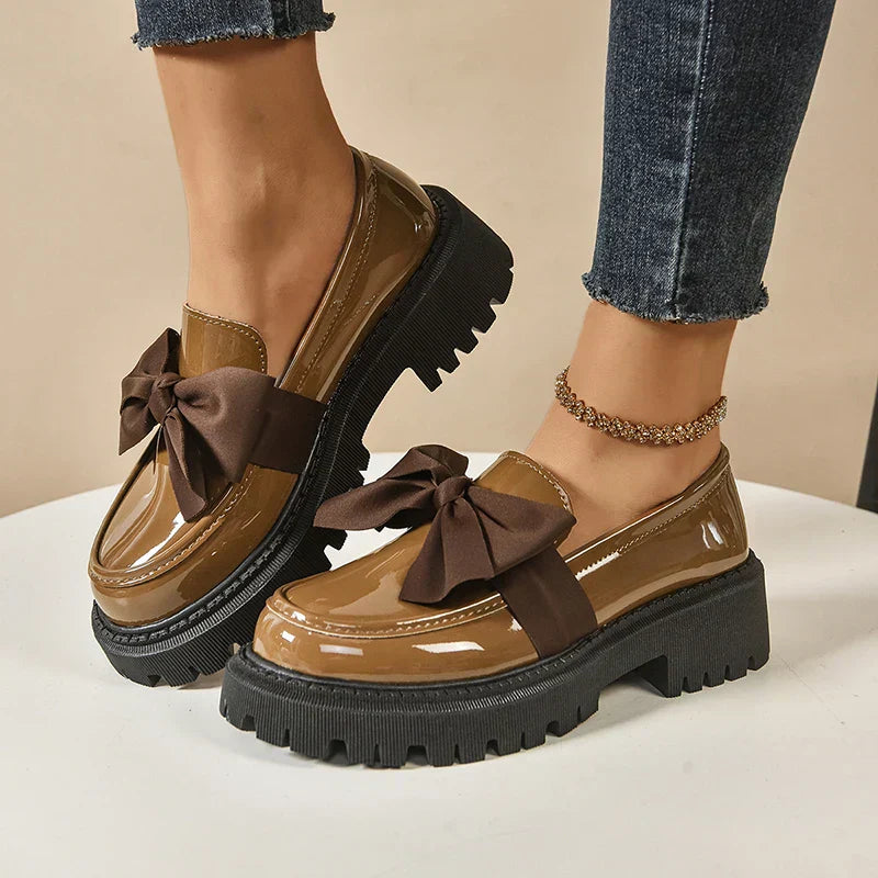 Eliza - Lustrous Platform Loafers