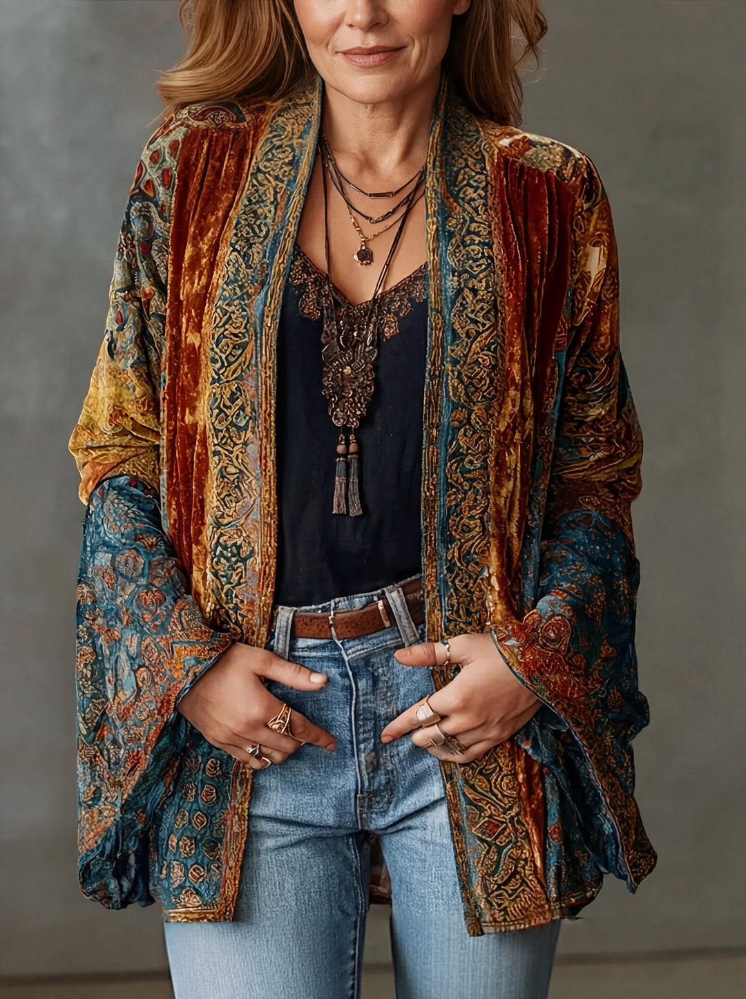 Sylvette - Textured Bohemian Jacket