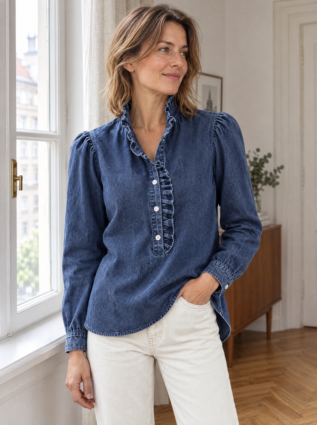 Brinna - Soft-Touch Ruffle Blouse