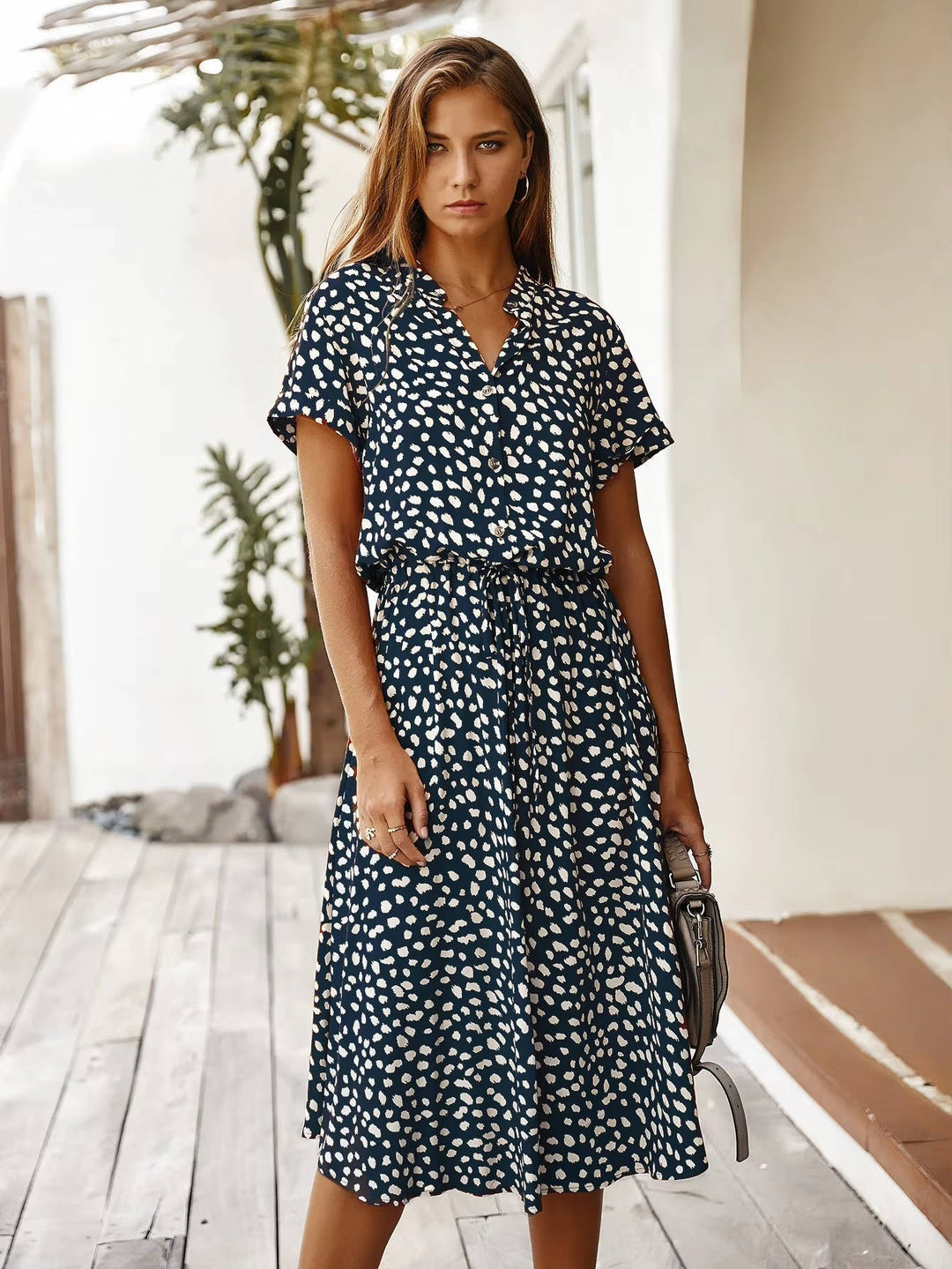 Linnet - Printed Tie Waist Midi Dress