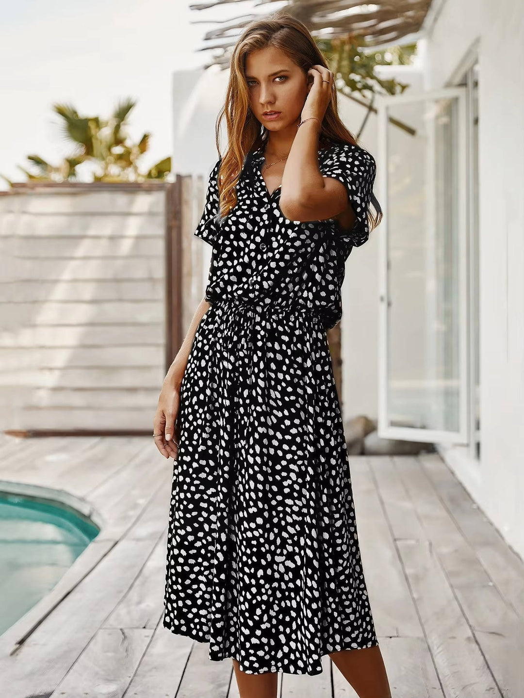 Linnet - Printed Tie Waist Midi Dress